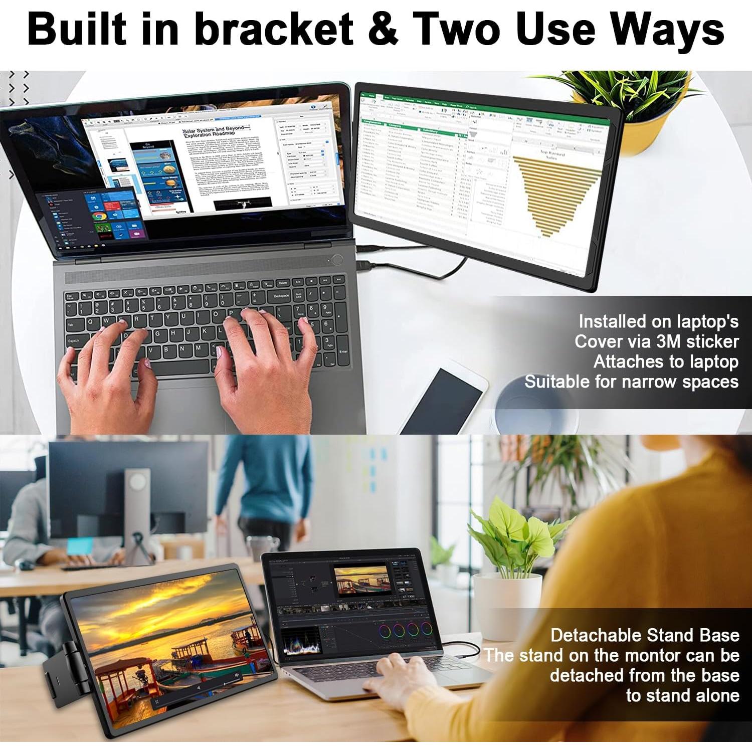 Extensor de Pantalla Iryreafer 14.1" FHD 1080P USB-C/HDMI