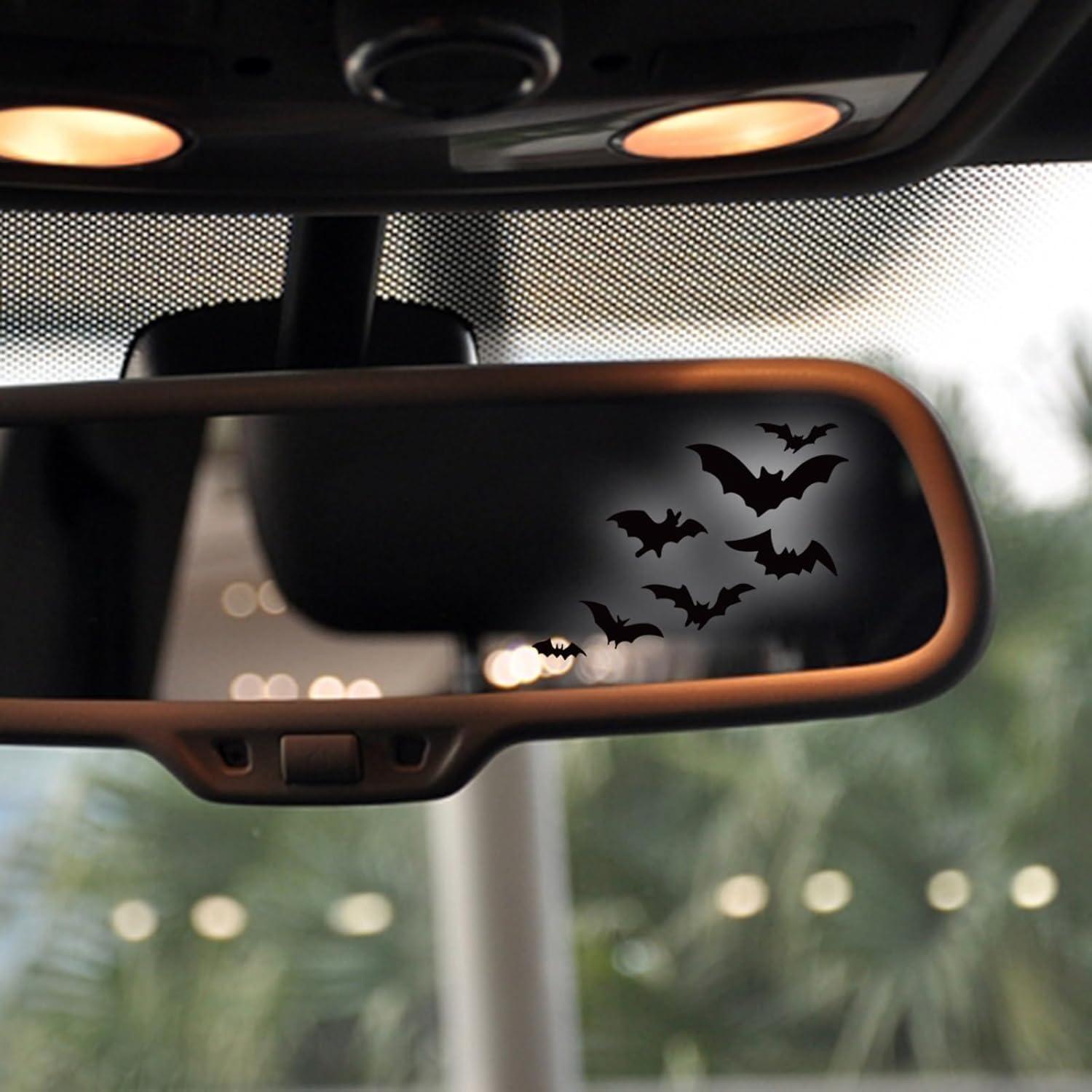Calcomanías de Murciélagos Negras para Espejo Retrovisor - 3 Unidades