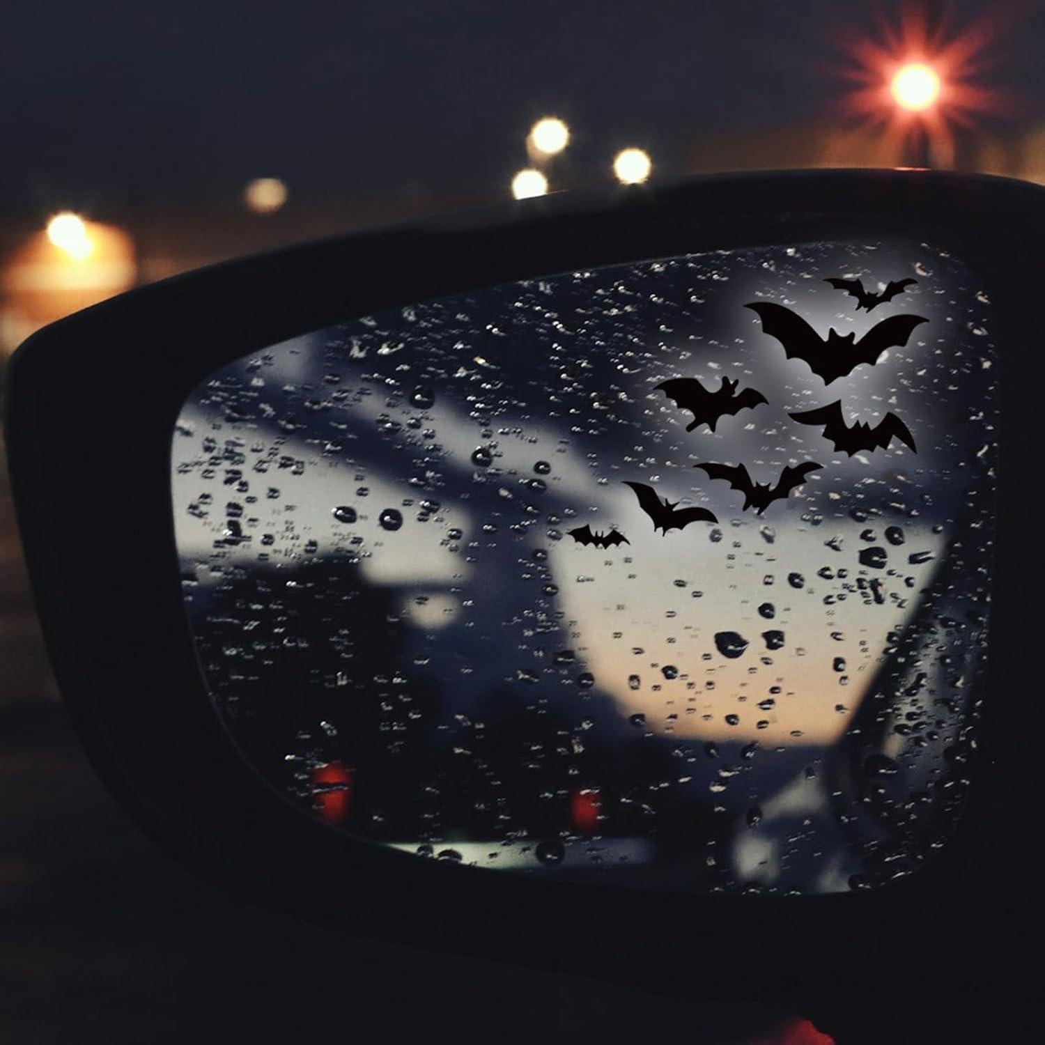 Calcomanías de Murciélagos Negras para Espejo Retrovisor - 3 Unidades