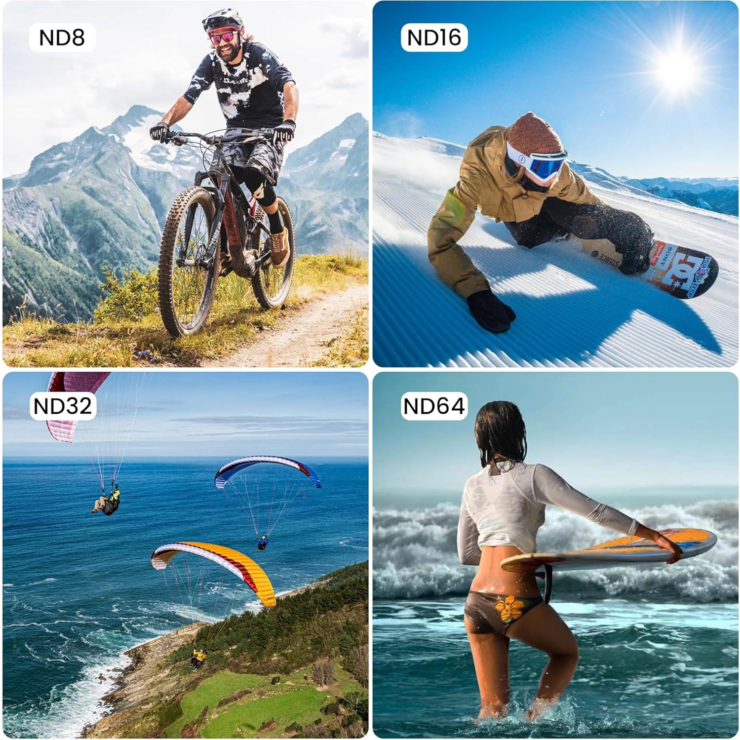 Juego de Filtros ND Walking Way para DJI Osmo Action 5 Pro/4 - 4 Piezas