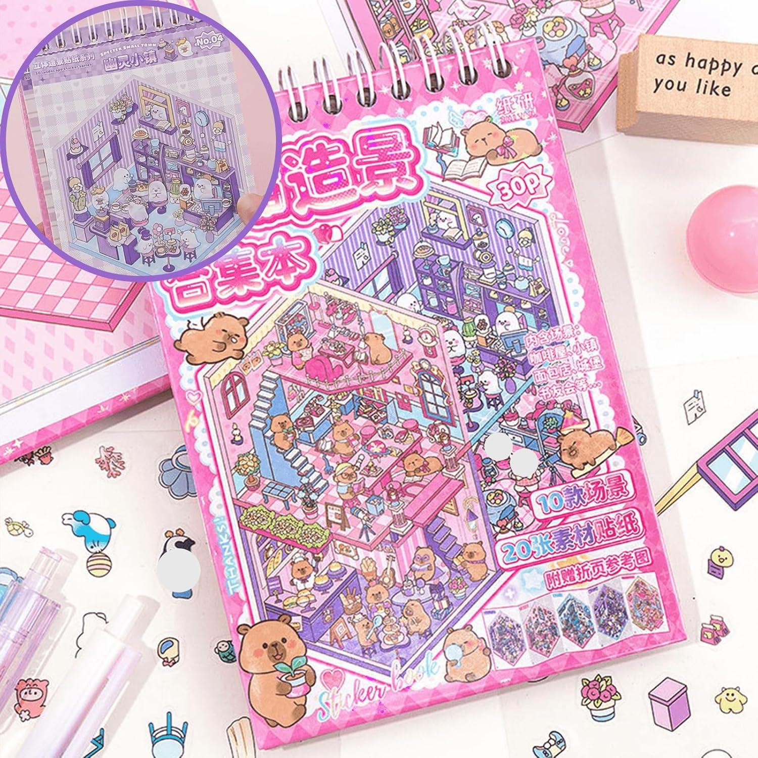 Libro de Stickers 3D TIYIMIYUXU - 10 Escenas Reutilizables