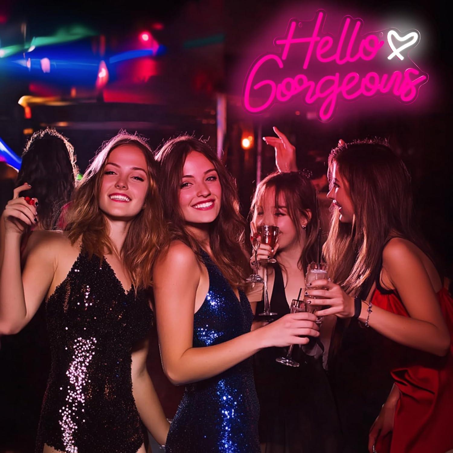 Señal de Neón LED Rosa Dimmable AYwYyjCh 40x26cm Decoración