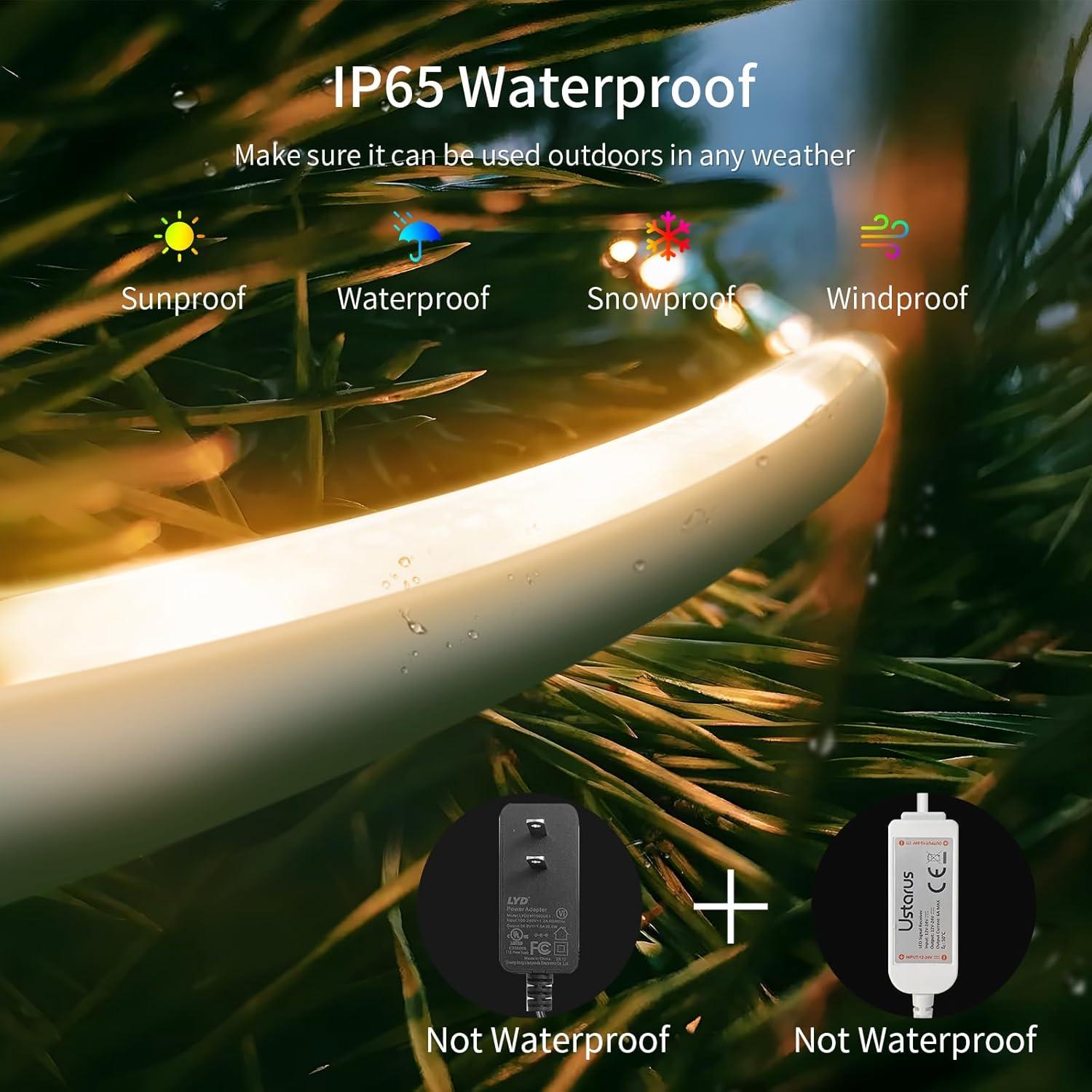 Tira LED de Neón Ustarus 20FT Blanca Ajustable 2700K-6500K