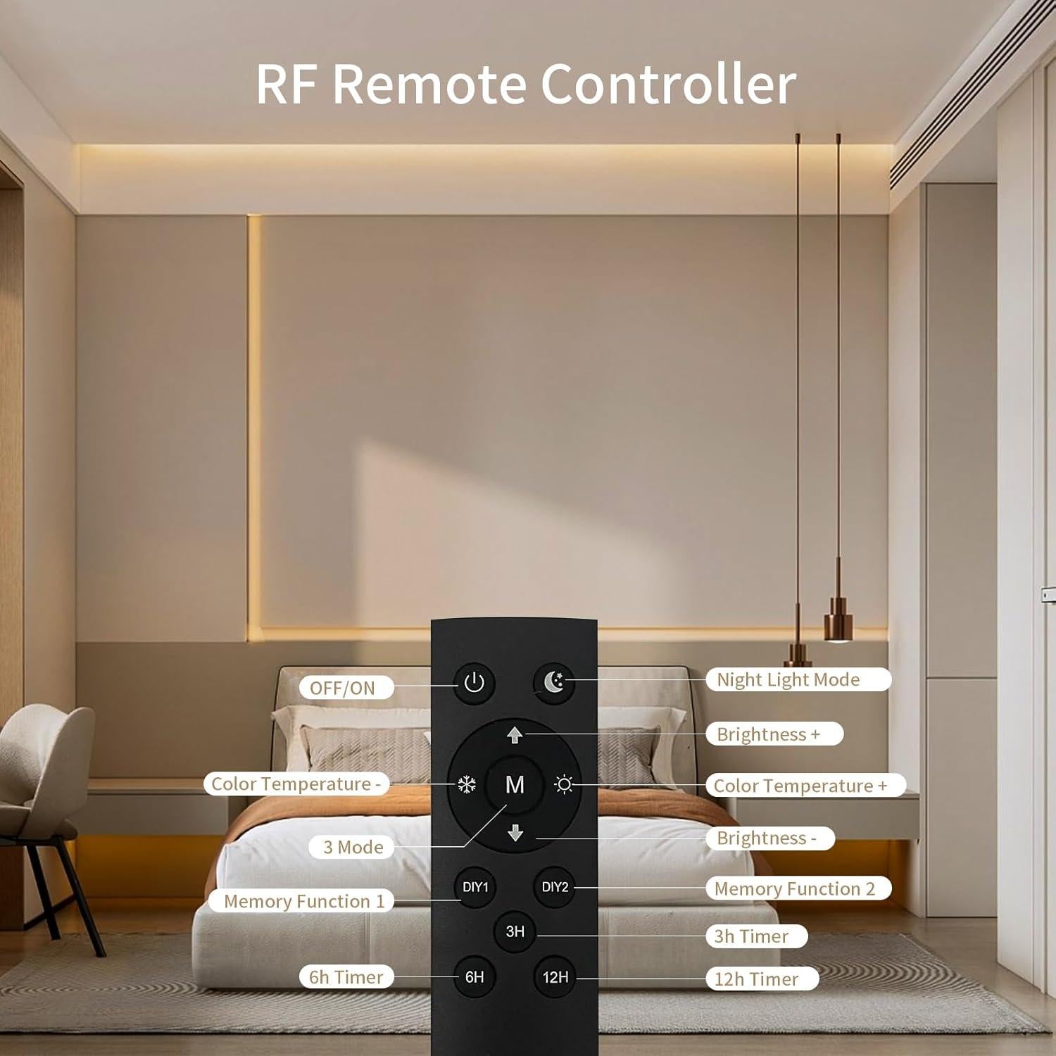 Tira LED de Neón Ustarus 20FT Blanca Ajustable 2700K-6500K