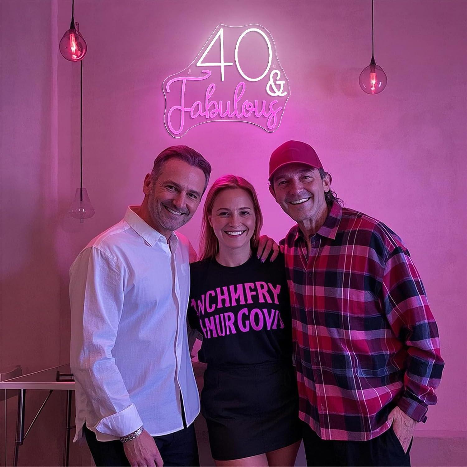 Letrero de Luz de Neón LED Cumpleaños 40 NXYX Decoración