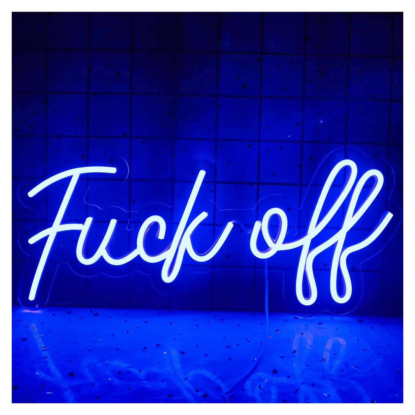 Letrero de Neón Azul LUCUNSTAR 44x20 cm USB Decoración