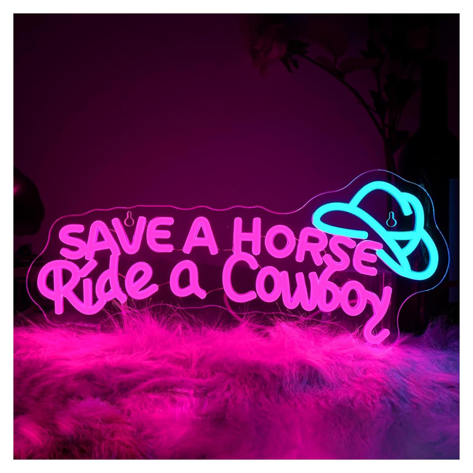 Señal de Neón WLHOPE Salva un Caballo 42x18.5cm USB