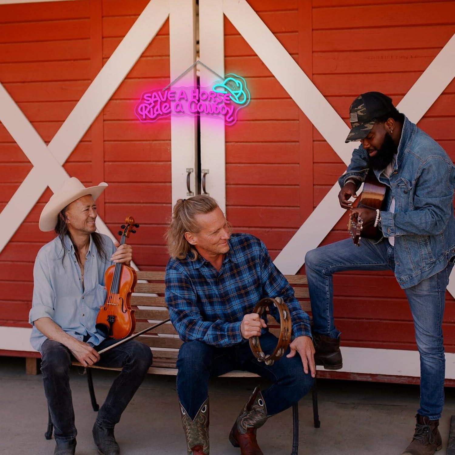 Señal de Neón WLHOPE Salva un Caballo 42x18.5cm USB