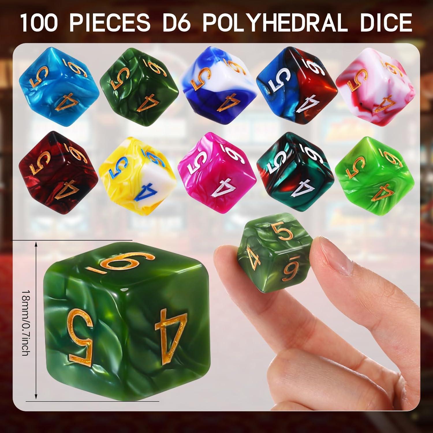 Conjunto de Dados Poliedricos 100 Piezas Skylety 6 Caras