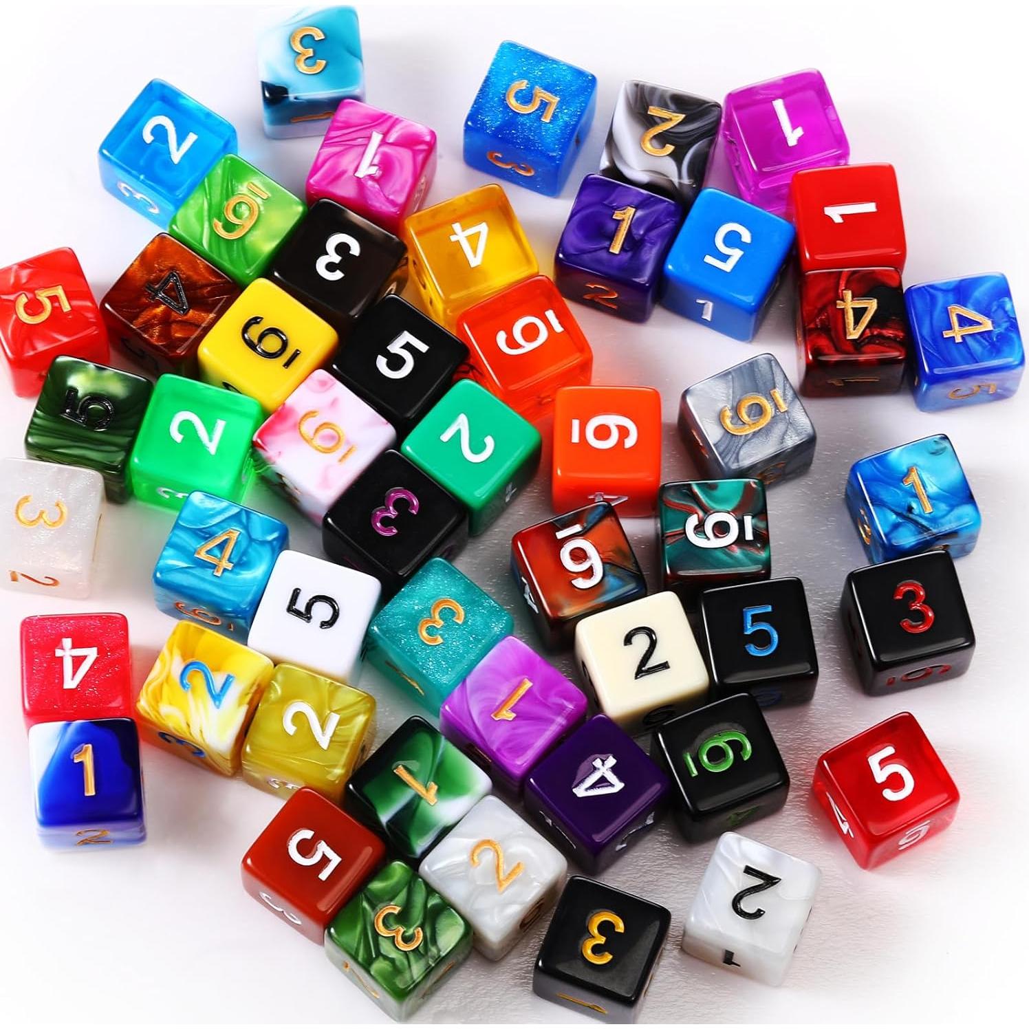 Conjunto de Dados Poliedricos 100 Piezas Skylety 6 Caras