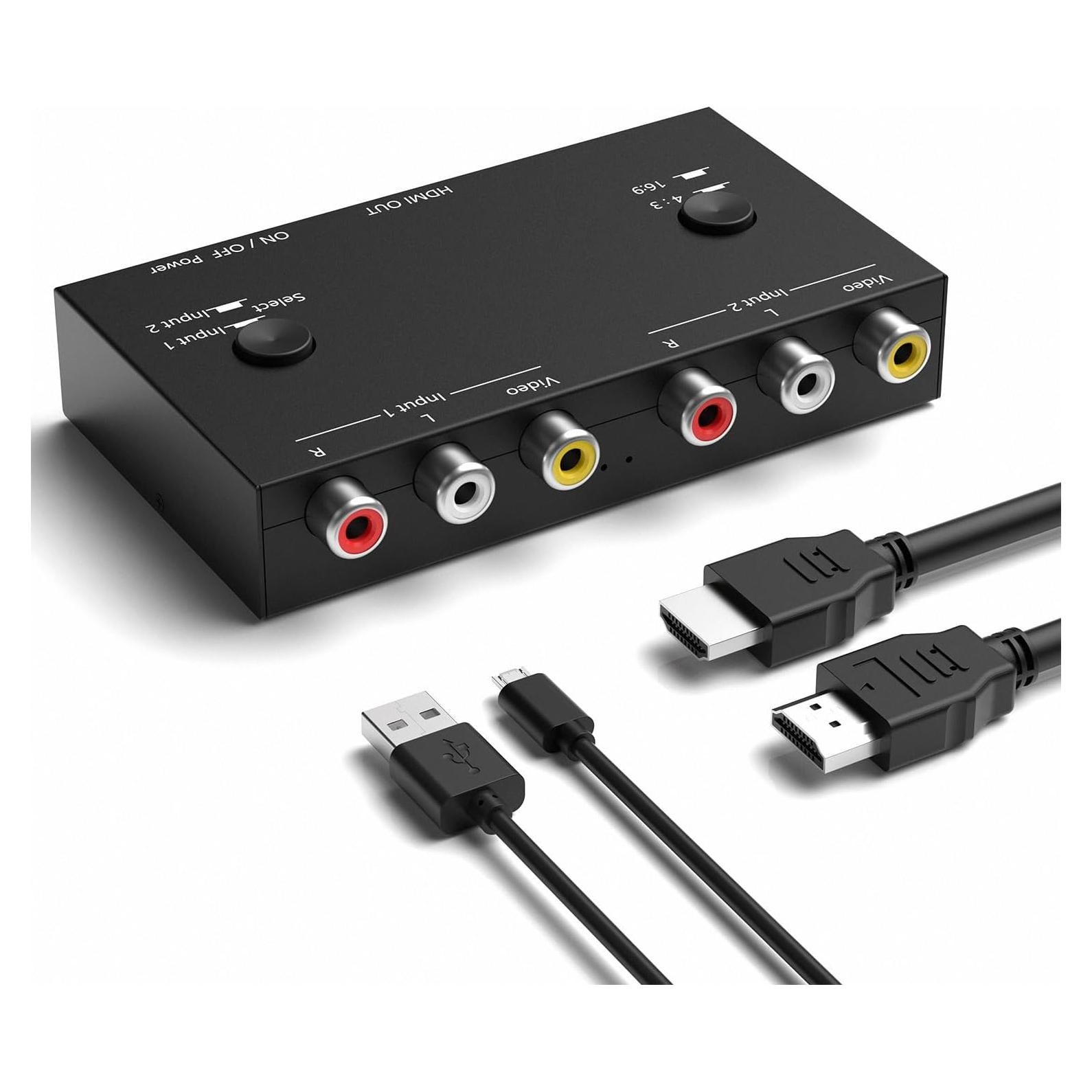 Convertidor RCA a HDMI 1080p Laboen 2 Vías AV Plug and Play