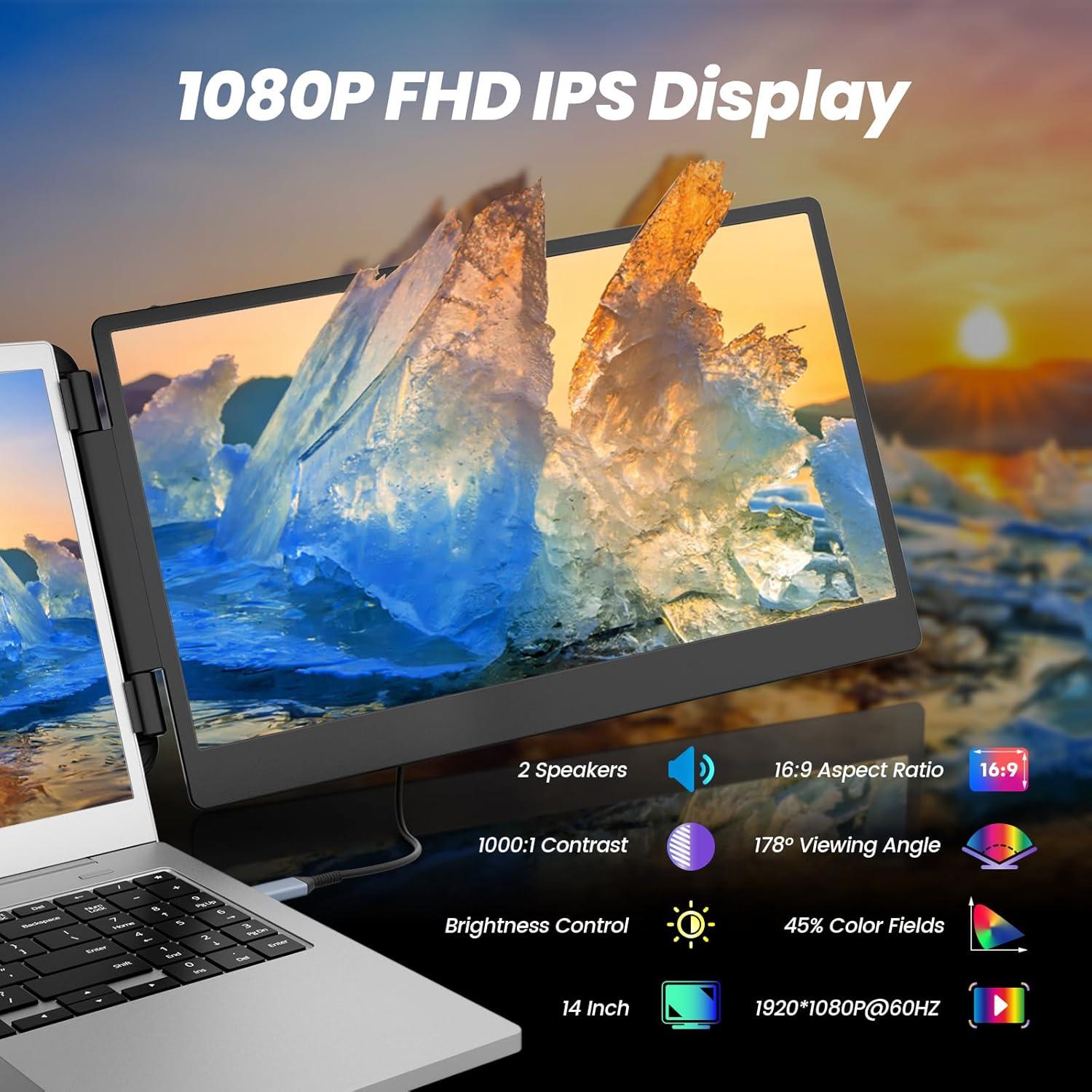 Extensor de Pantalla 14" FHD 1080P - Domyfan S2 para Laptop
