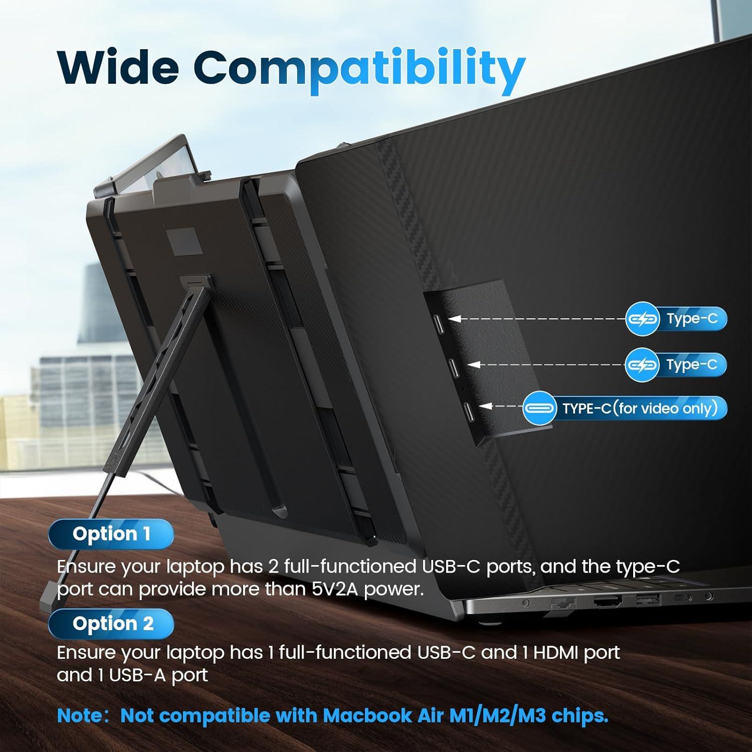 Extensor de Pantalla 14" FHD 1080P - Domyfan S2 para Laptop