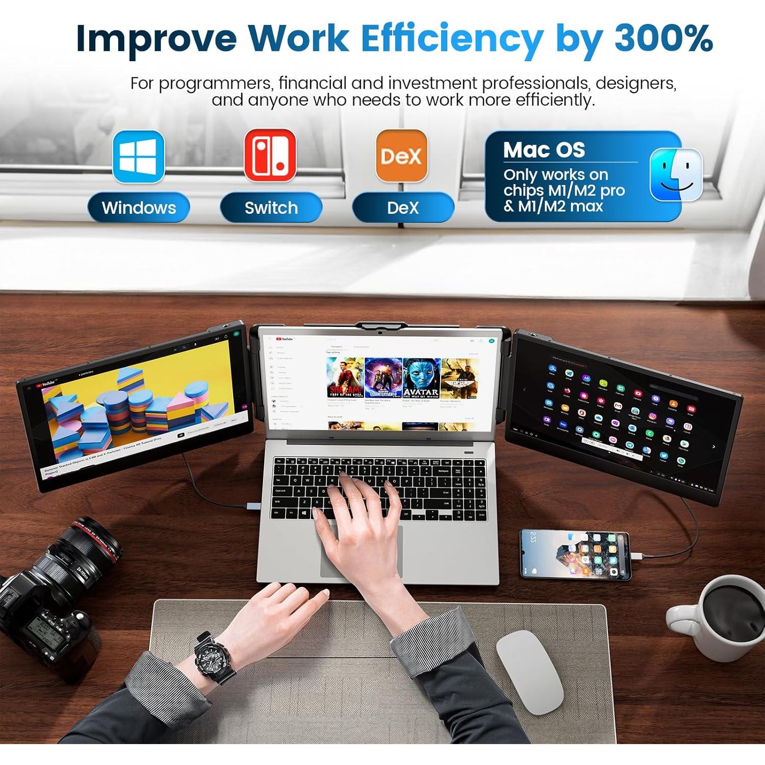 Extensor de Pantalla 14" FHD 1080P - Domyfan S2 para Laptop