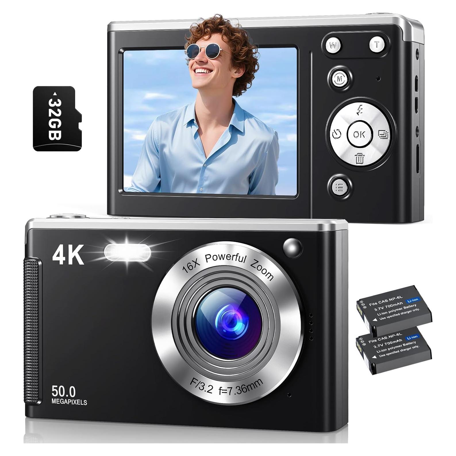 Cámara Digital 4K Rovemre M06 50MP Compacta con Zoom 16X