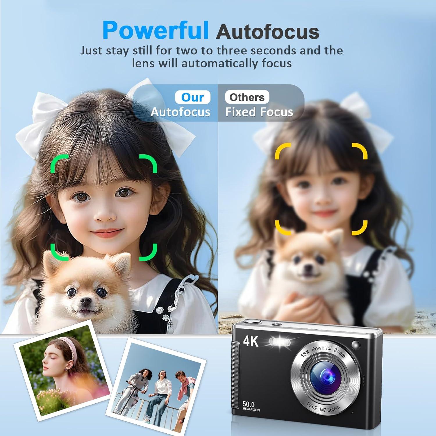 Cámara Digital 4K Rovemre M06 50MP Compacta con Zoom 16X