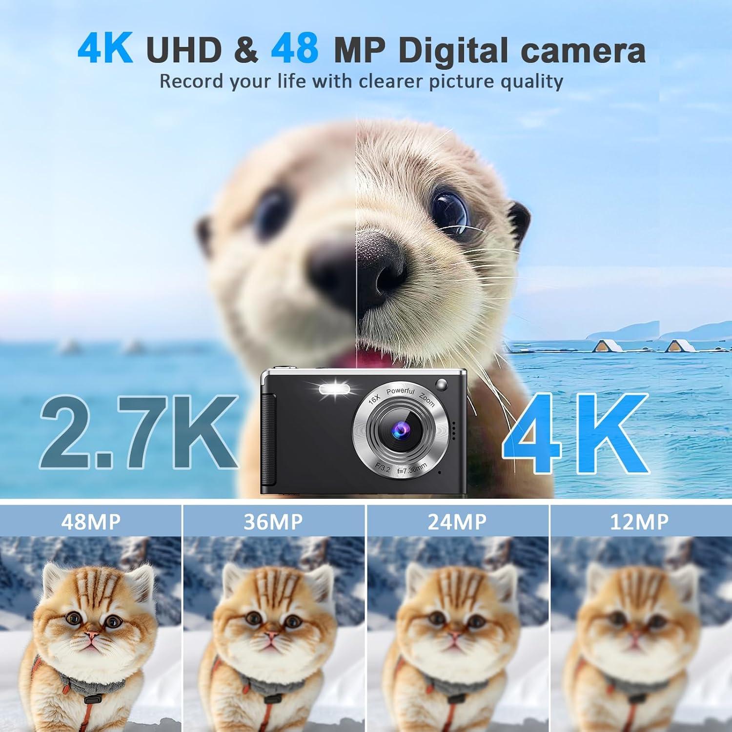 Cámara Digital 4K Rovemre M06 50MP Compacta con Zoom 16X