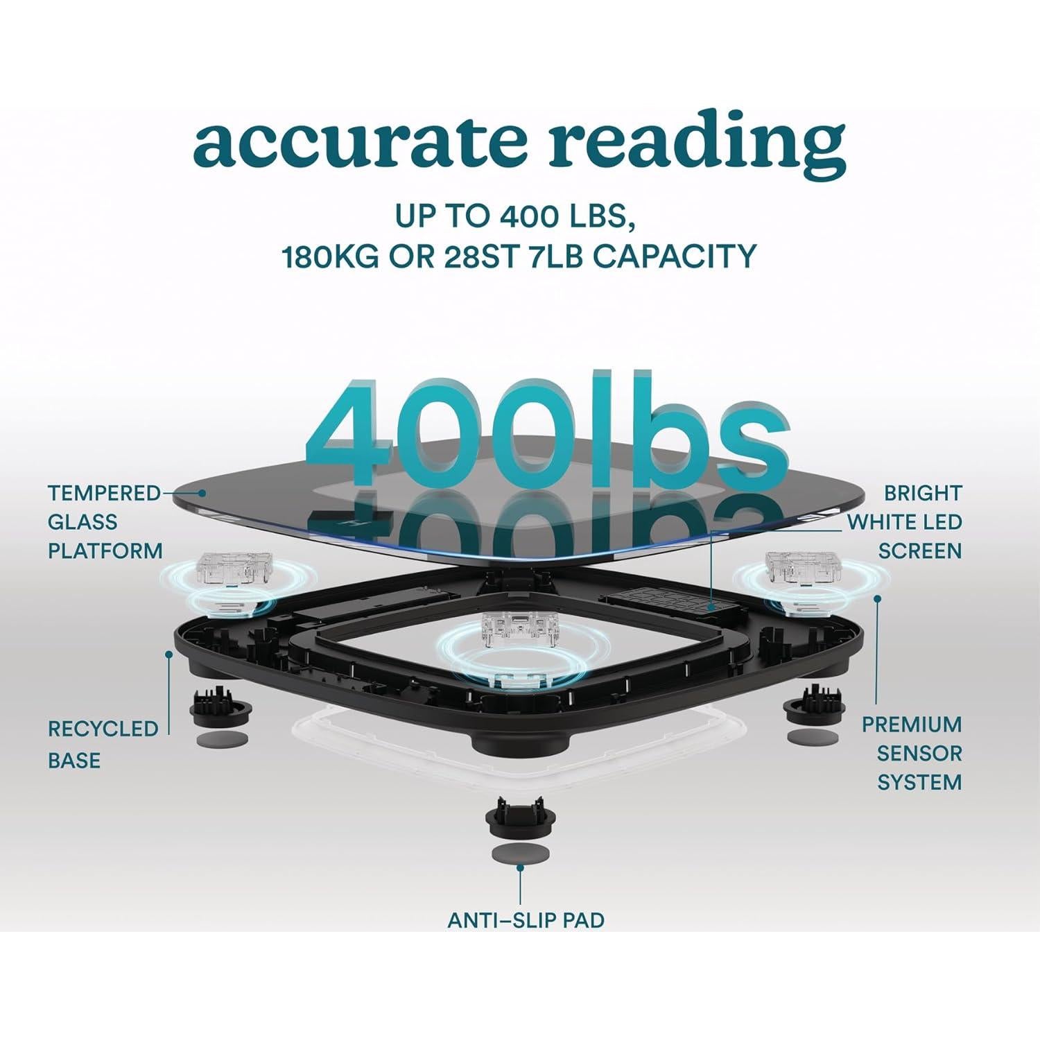 Báscula Digital de Baño Homedics SCL-B100BK, 30x30cm, 181kg