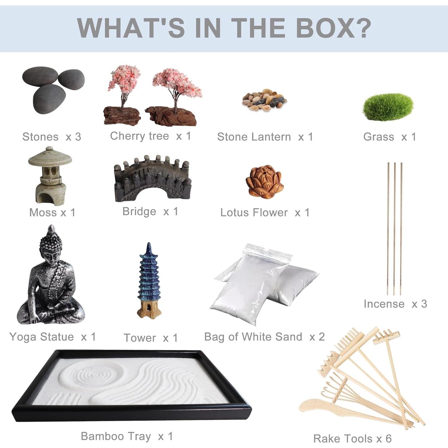 Jardín Zen Miniatura YUNGCHI 30 x 20.1 cm para Escritorio