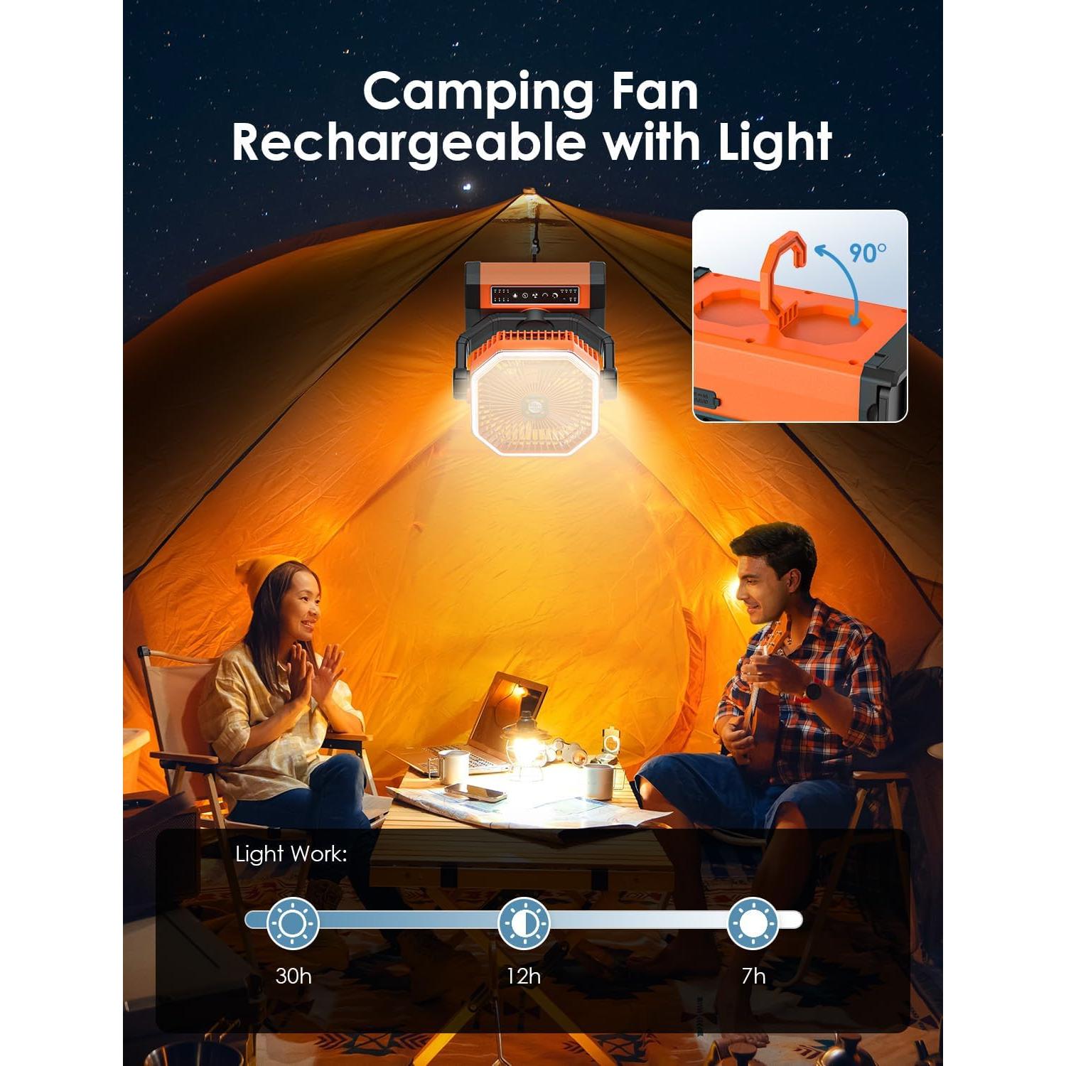 Ventilador Portátil Recargable Orteen 9" 10000mAh Oscilante