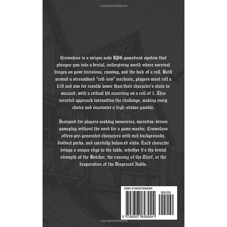 Crownless | A Medieval Solo RPG: Core Rulebook | 1st Edition