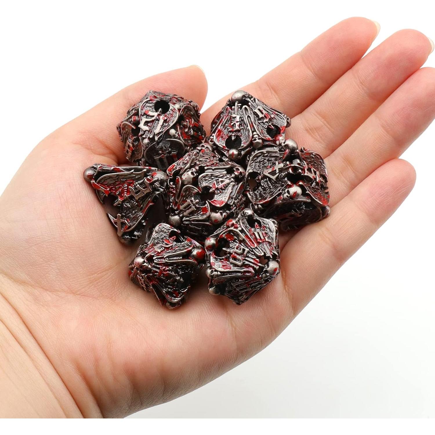 Conjunto de Dados de Metal HNCCESG para D&D - 7 Piezas