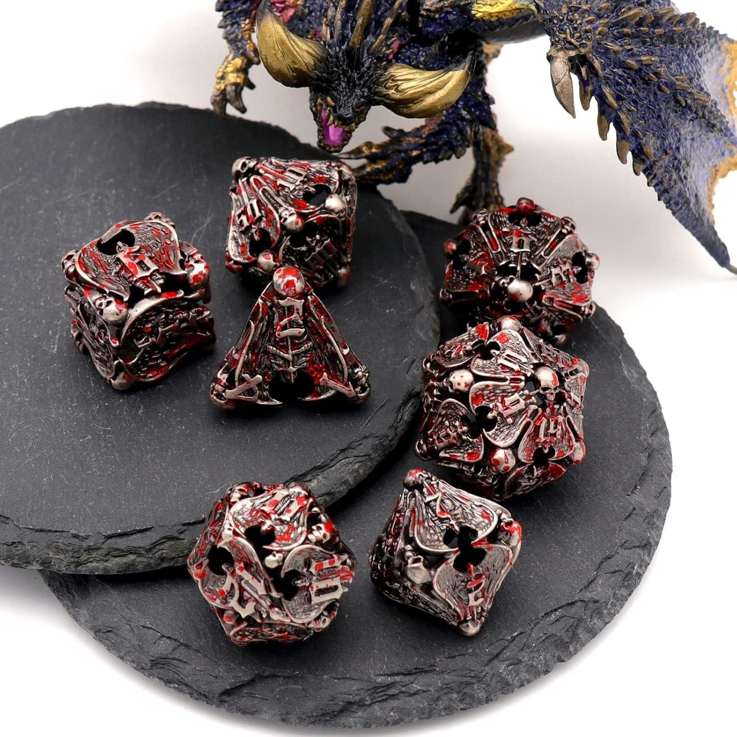 Conjunto de Dados de Metal HNCCESG para D&D - 7 Piezas