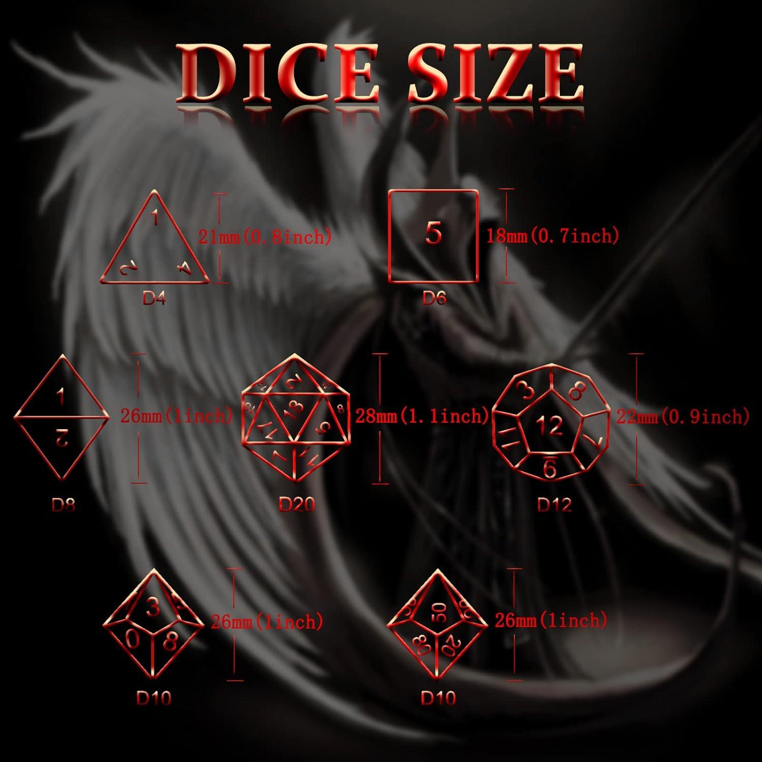 Conjunto de Dados de Metal HNCCESG para D&D - 7 Piezas