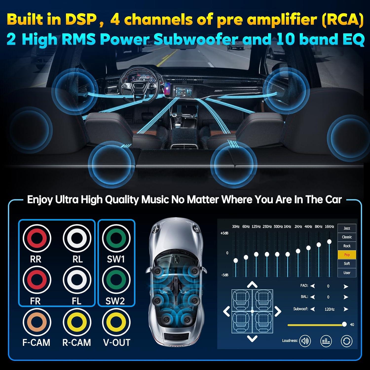 Estéreo Doble Din PLZ 7" Bluetooth 5.3 CarPlay Android Auto