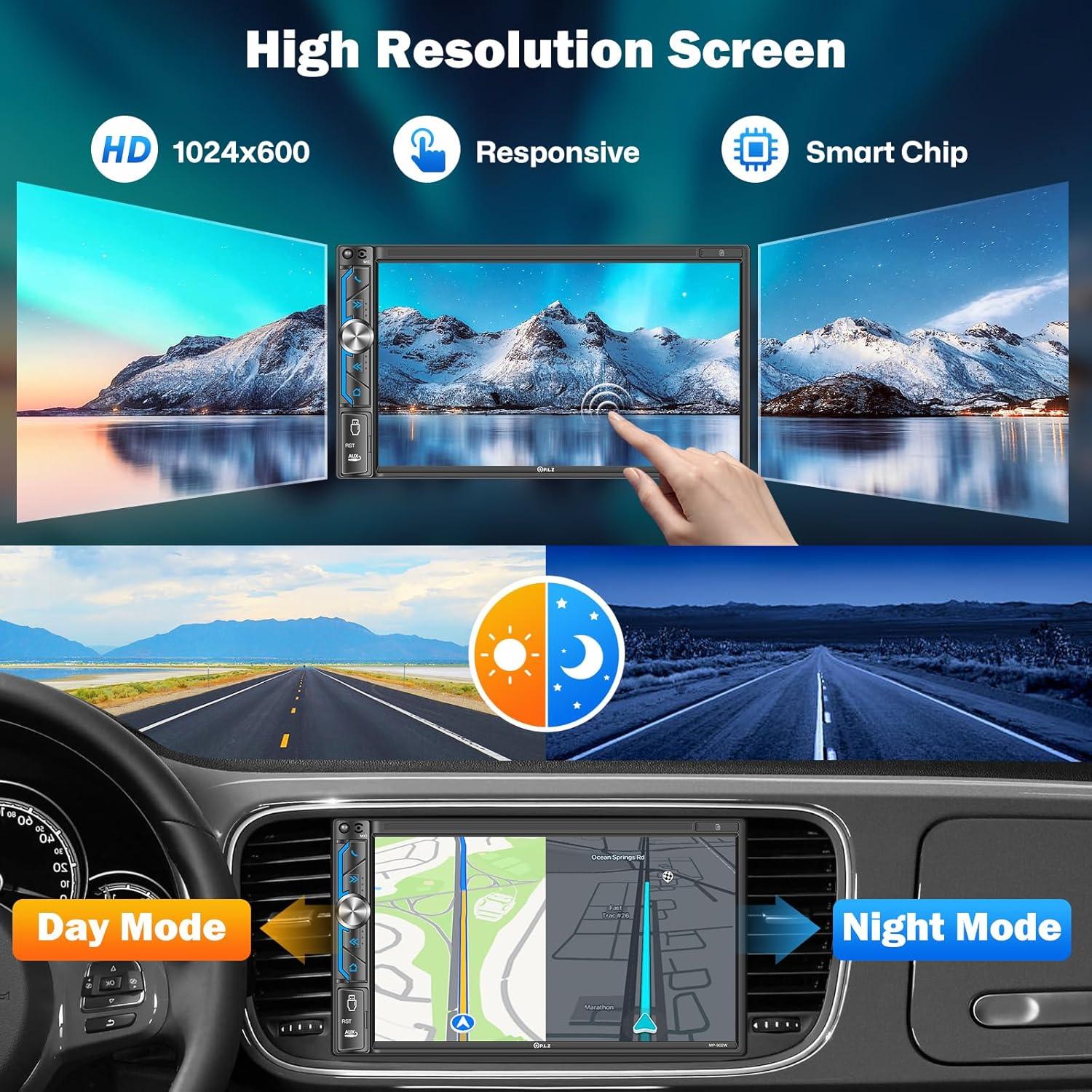 Estéreo Doble Din PLZ 7" Bluetooth 5.3 CarPlay Android Auto