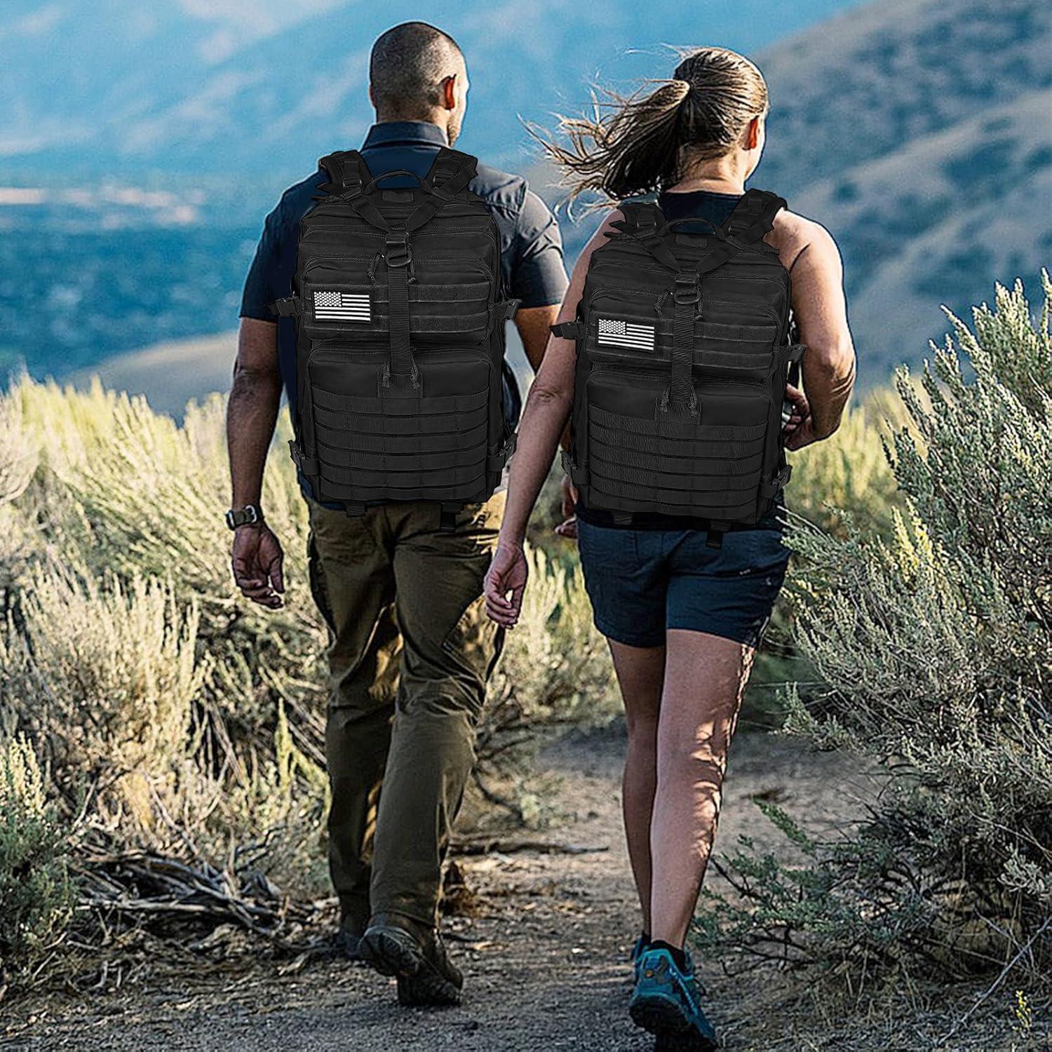 Mochila táctica WOLT 45L militar Molle negra para senderismo