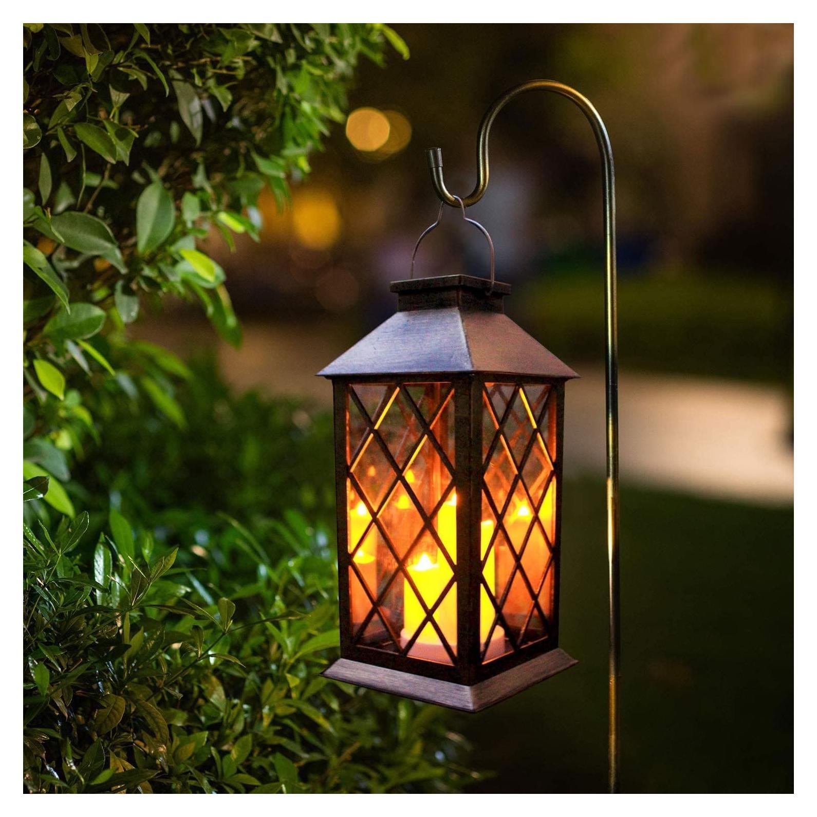 Linterna Solar Exterior GUANFU 3 LED Vela Cuadrícula Impermeable