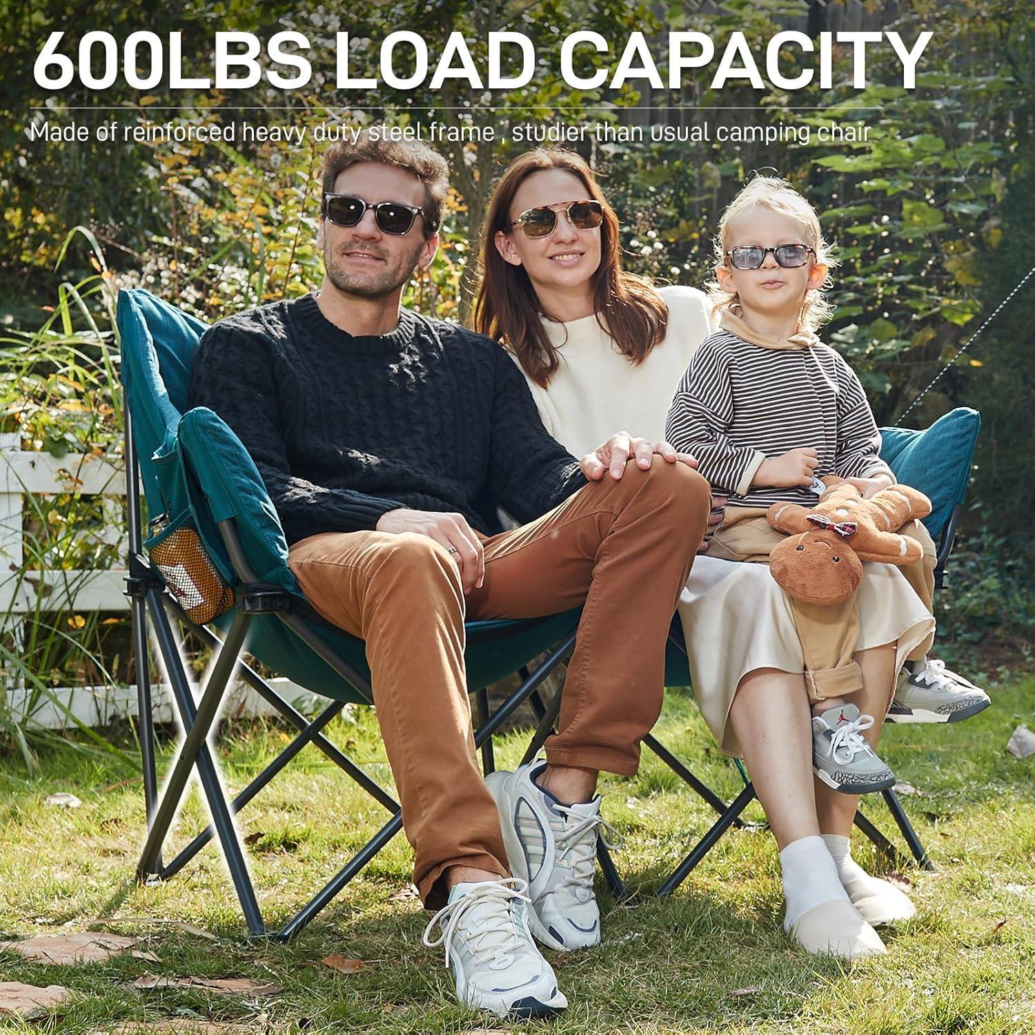 Silla de Camping Doble EVER ADVANCED Verde Plegable 272 kg