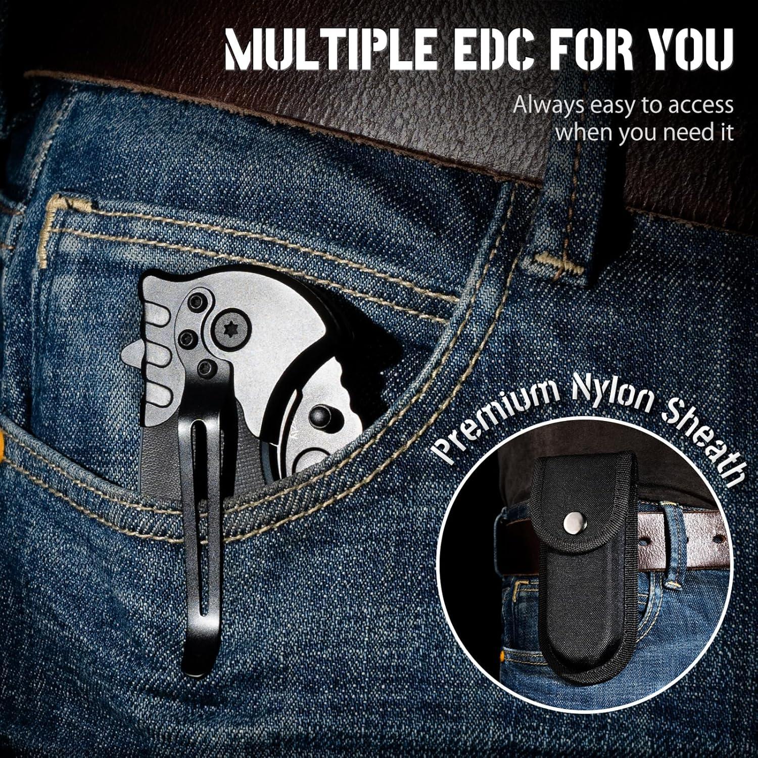 Cuchillo de Bolsillo NedFoss GRIZZLY 9.7 cm AUS-8 Táctico 3 en 1