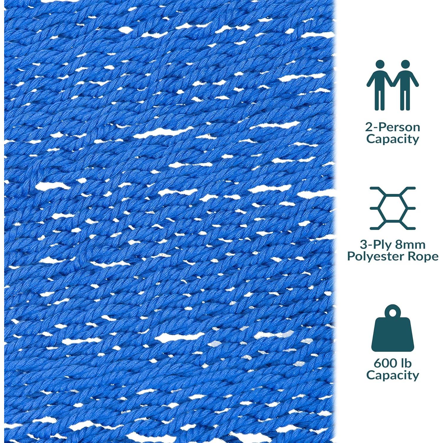 Hamaca Doble Sunnydaze de Poliester Suave Azul 272 kg