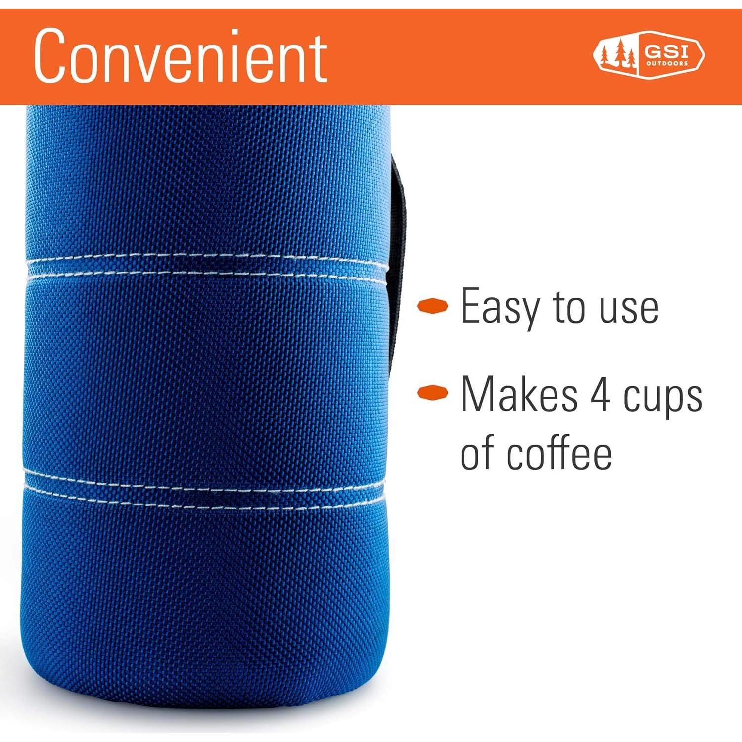 Cafetera Prensa Francesa GSI Outdoors 887 ml Azul