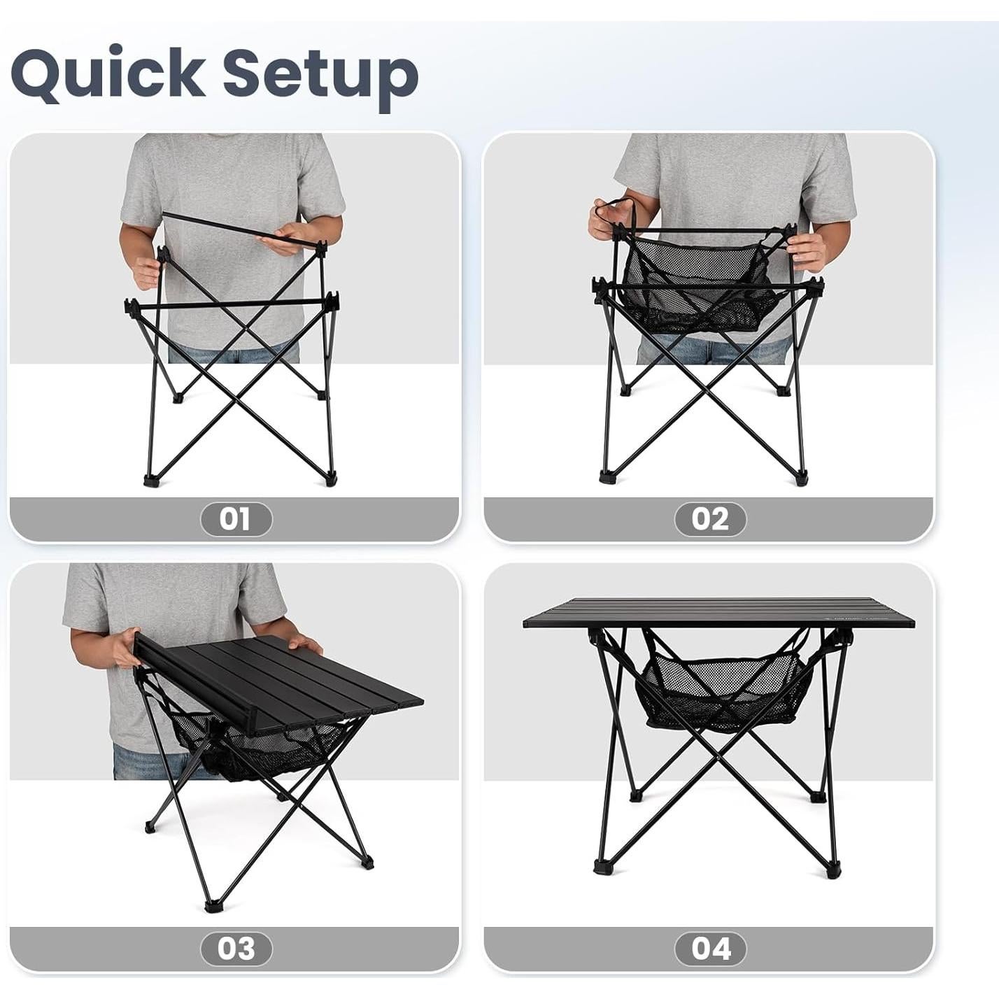 Mesa de Camping Plegable OneTigris SWIFLY Negra 1.4kg