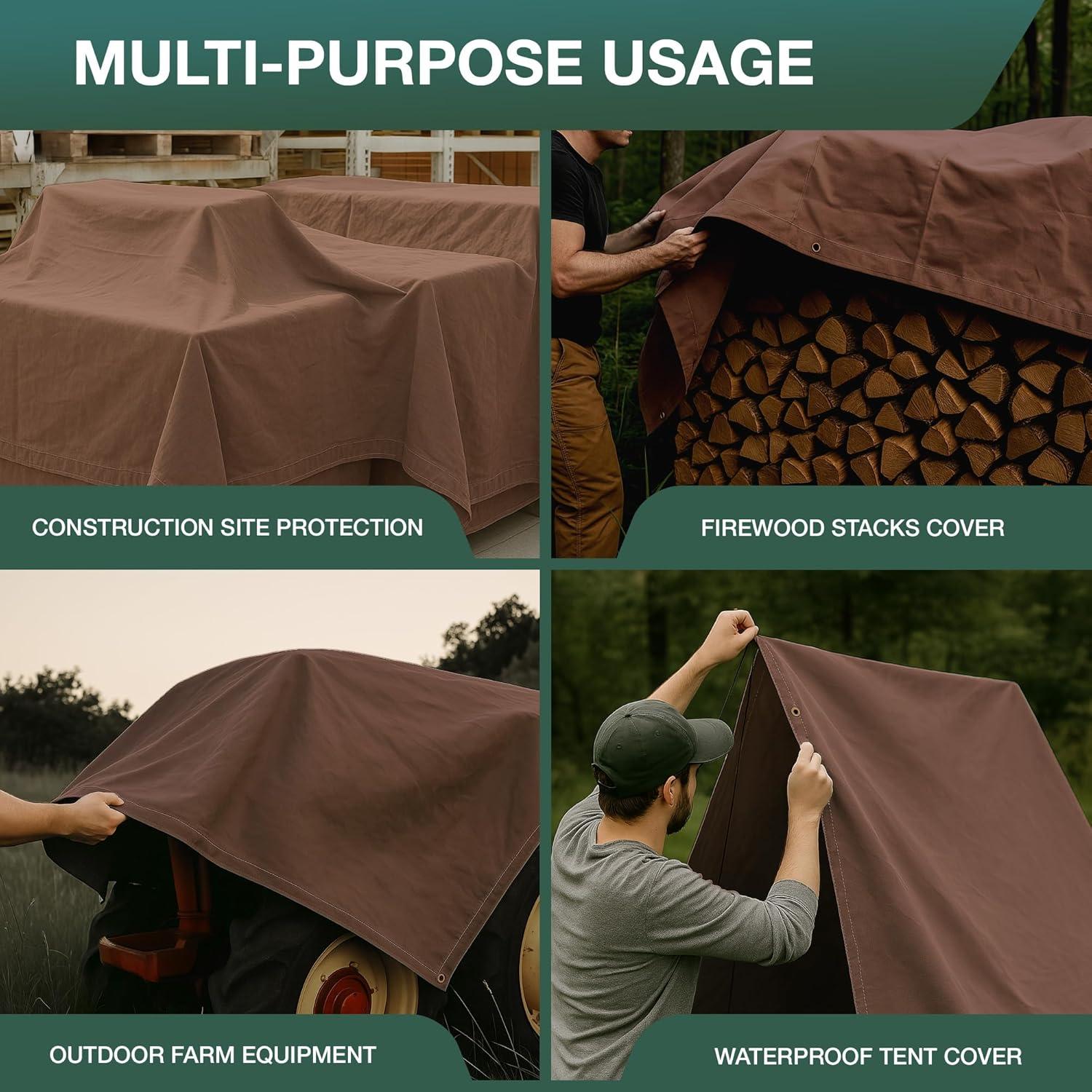 Cubierta de Lona Impermeable CCS 213x152 cm Marrón Resistente