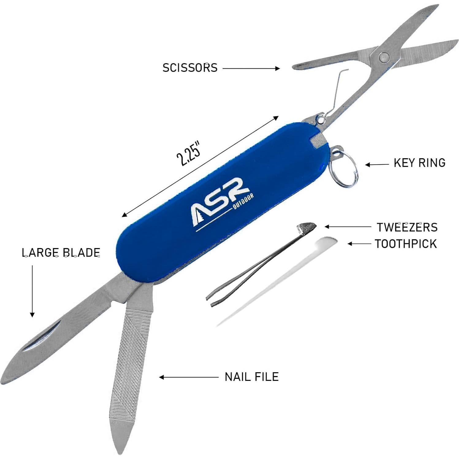 Cuchillo de bolsillo EDC ASR Outdoor mini azul 5 en 1