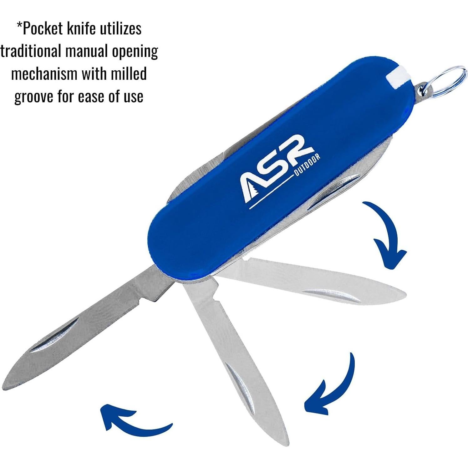 Cuchillo de bolsillo EDC ASR Outdoor mini azul 5 en 1