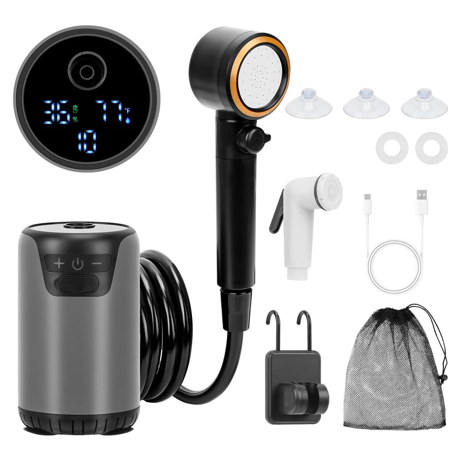 Ducha Portátil NOVCAPAR 8000mAh con Pantalla LED IPX8