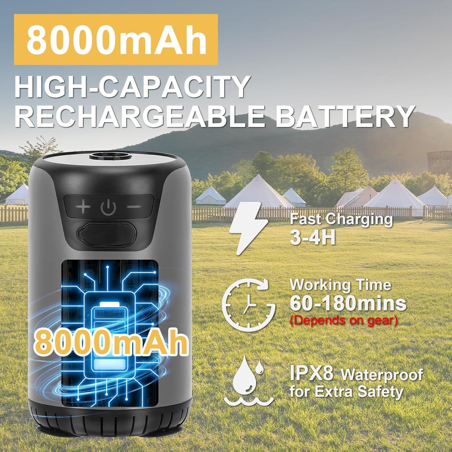 Ducha Portátil NOVCAPAR 8000mAh con Pantalla LED IPX8