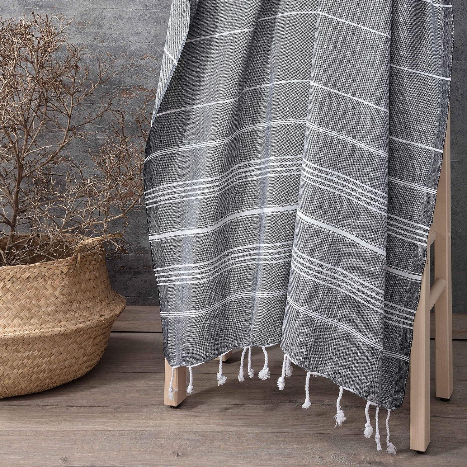 Toalla de Playa Turca Laodis 160x89 cm Secado Rápido Negra