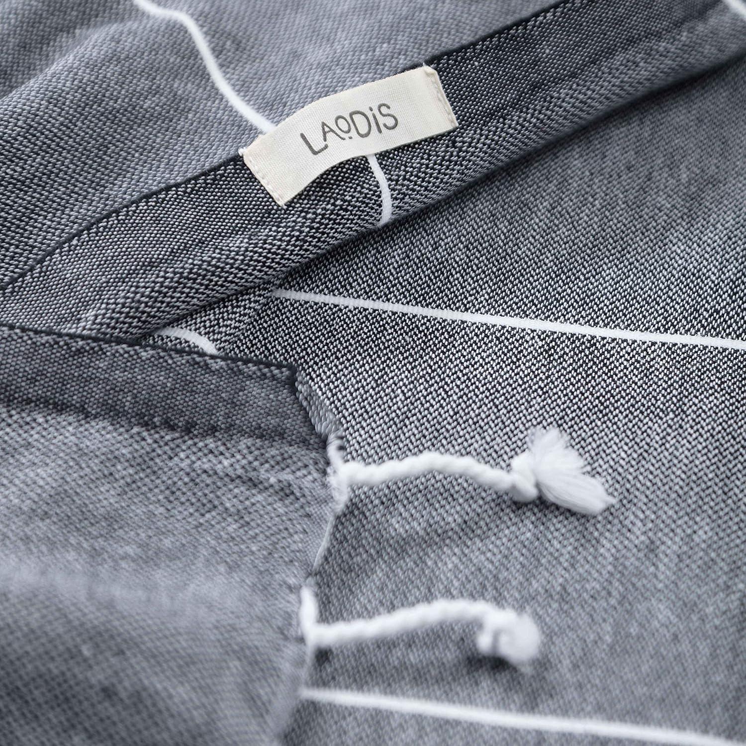 Toalla de Playa Turca Laodis 160x89 cm Secado Rápido Negra