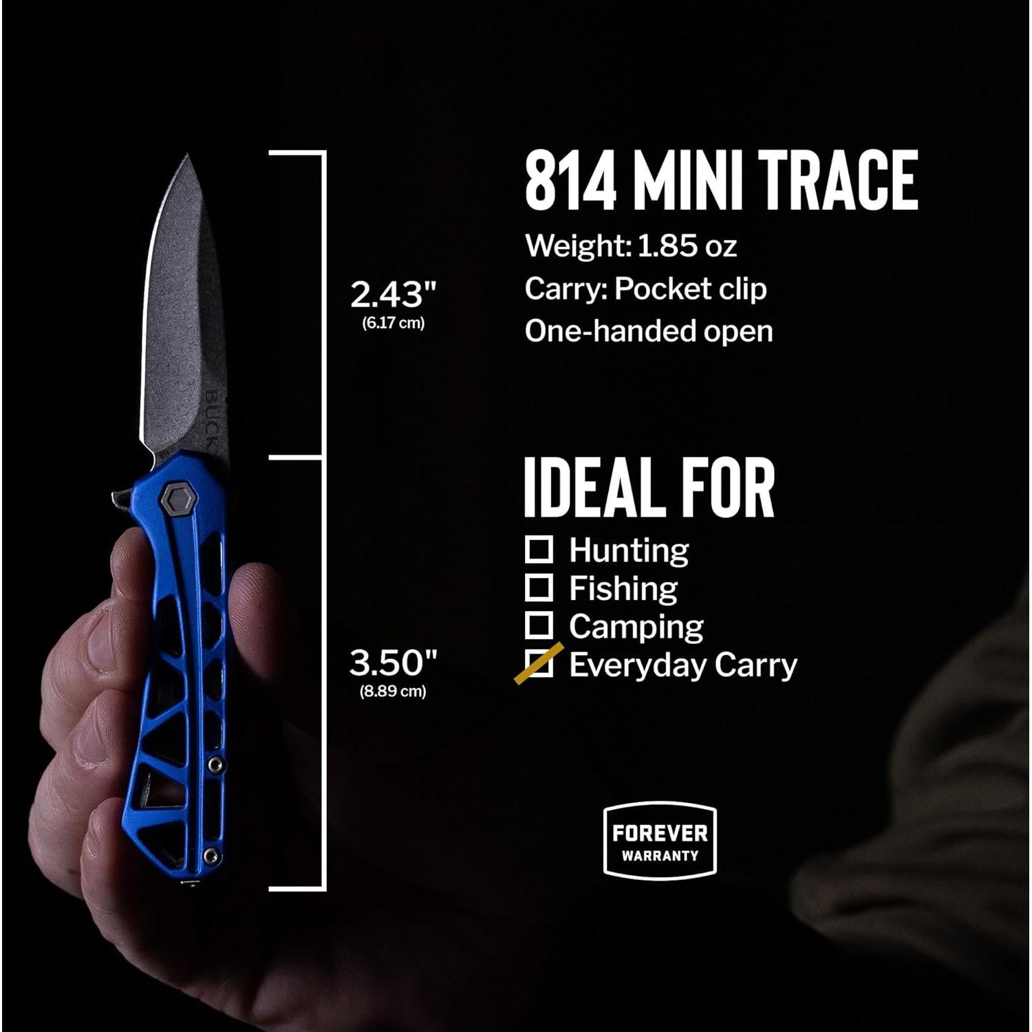 Cuchillo de bolsillo Buck Knives Mini Trace 814 Azul 6.17 cm