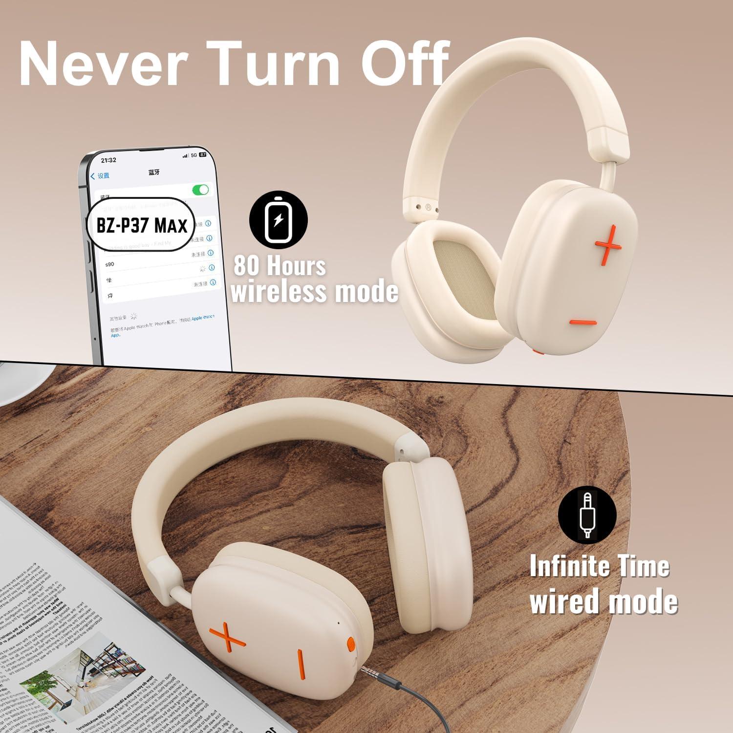 Auriculares Bluetooth Bingozones P37 Max Beige 80h Inalámbricos