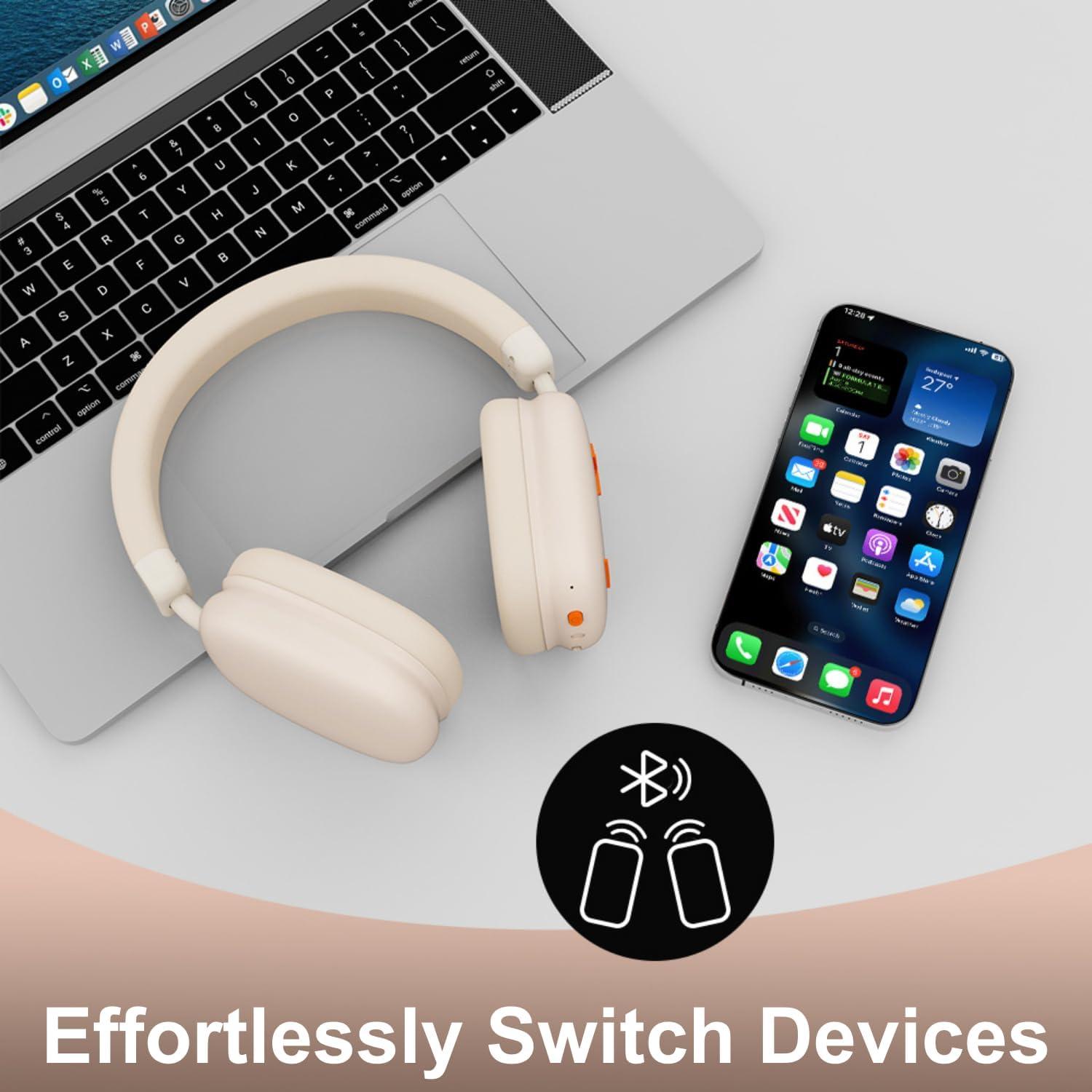 Auriculares Bluetooth Bingozones P37 Max Beige 80h Inalámbricos