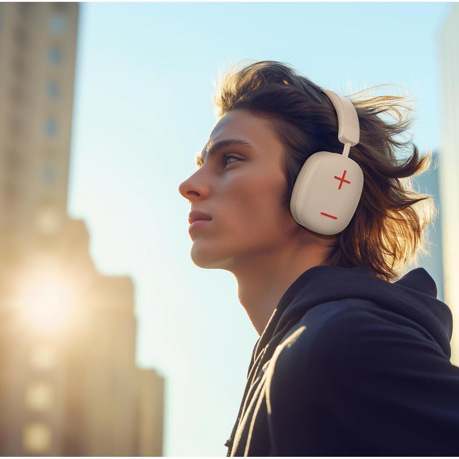 Auriculares Bluetooth Bingozones P37 Max Beige 80h Inalámbricos