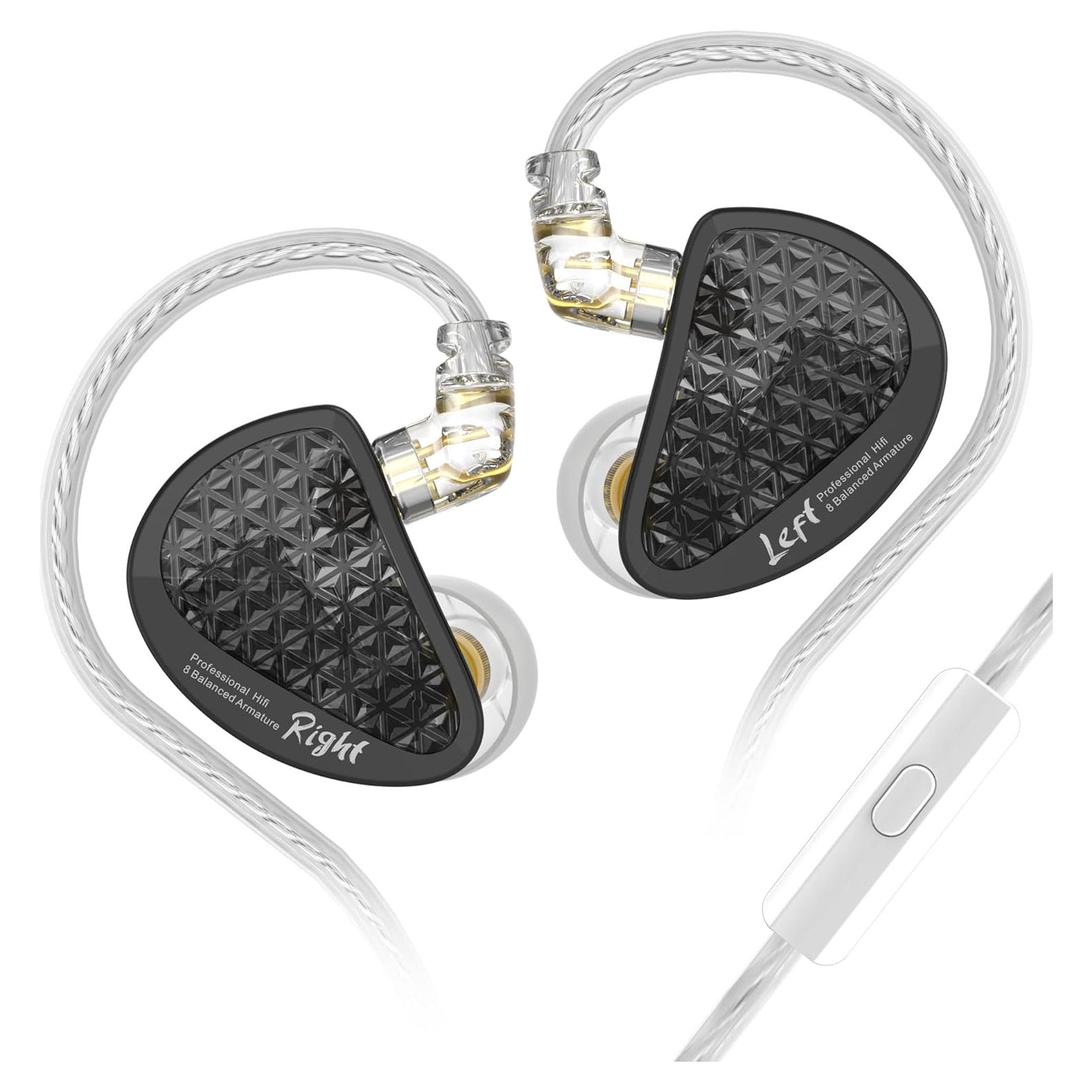 Auriculares In-Ear KZ AS16 Pro con Micrófono, 8 Armaduras BA