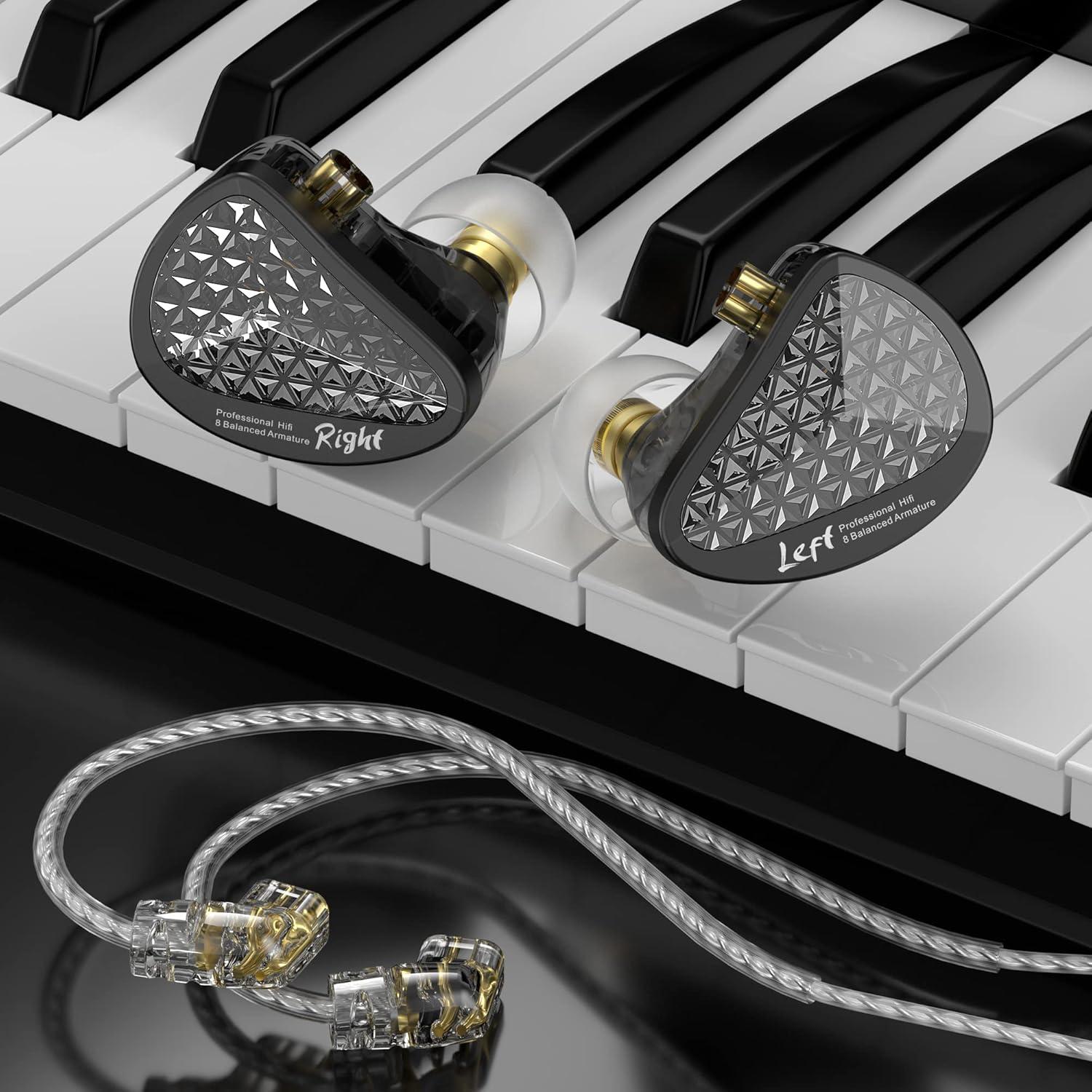 Auriculares In-Ear KZ AS16 Pro con Micrófono, 8 Armaduras BA